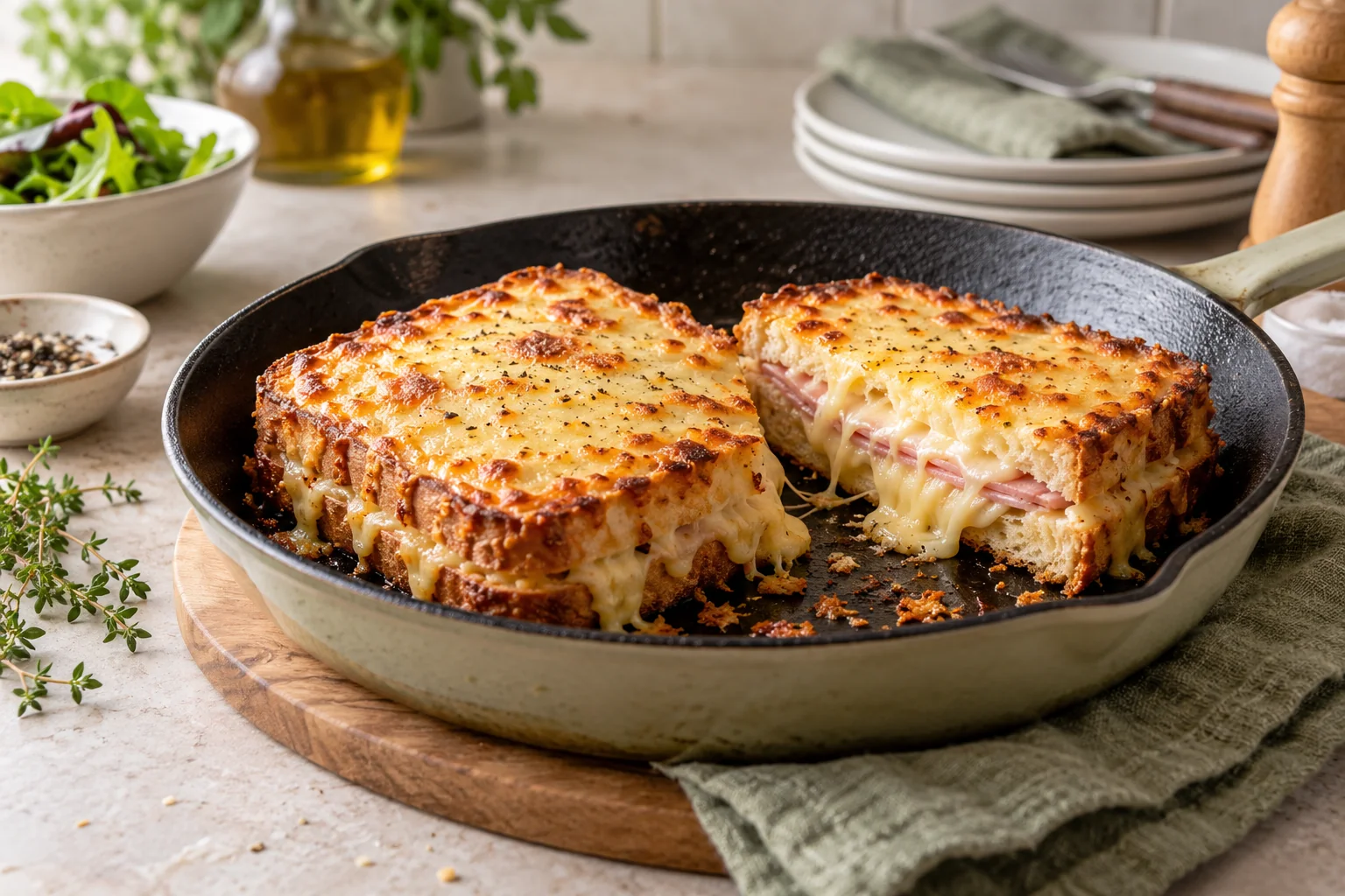 Croque à la poêle — illustration du sujet de l’article