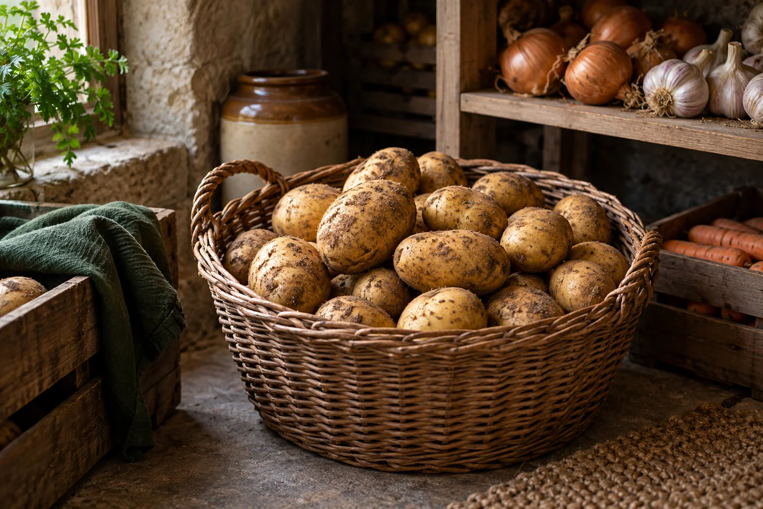 Stocker les pommes de terre en hiver : illustration du sujet