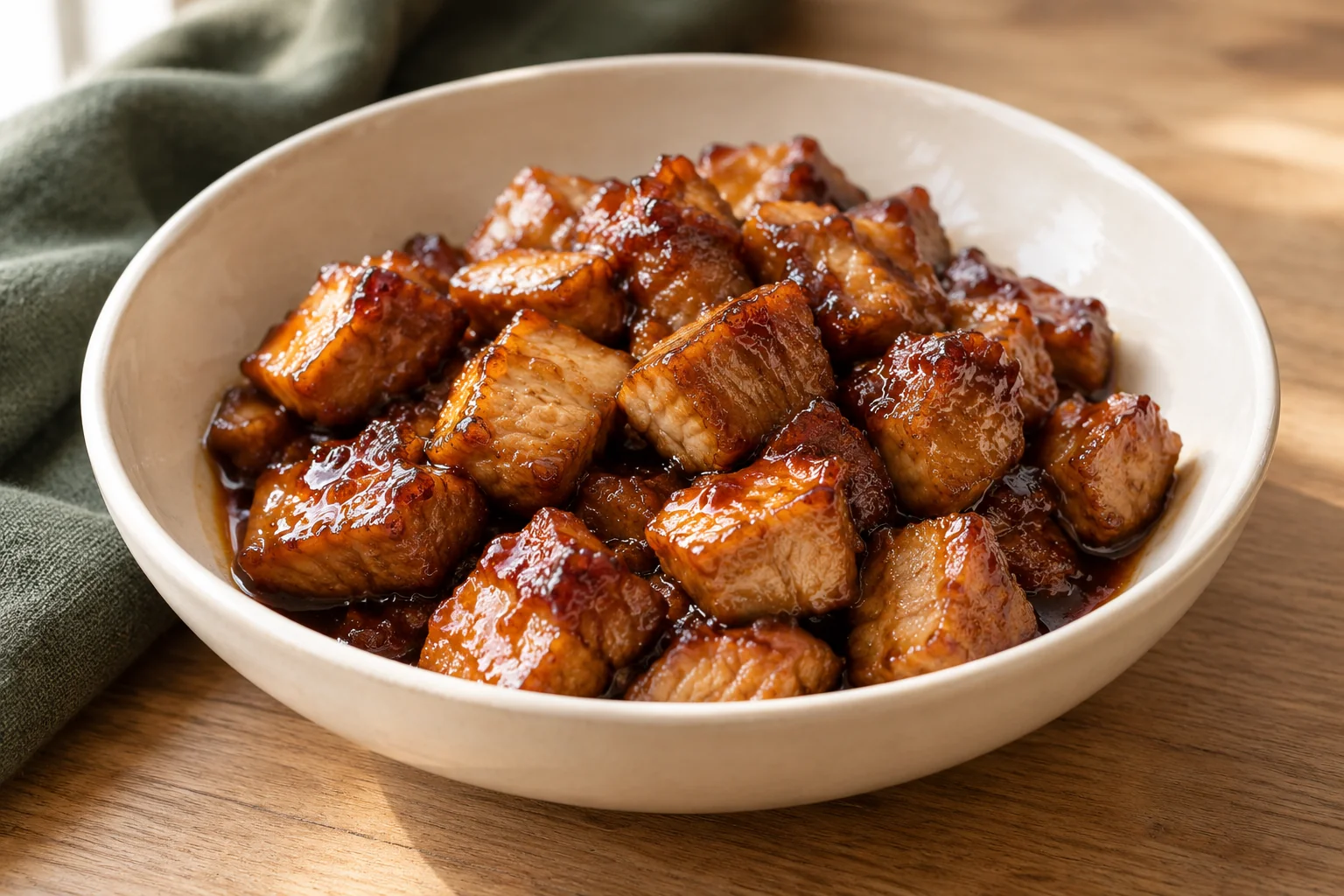 Porc au caramel express : plat terminé
