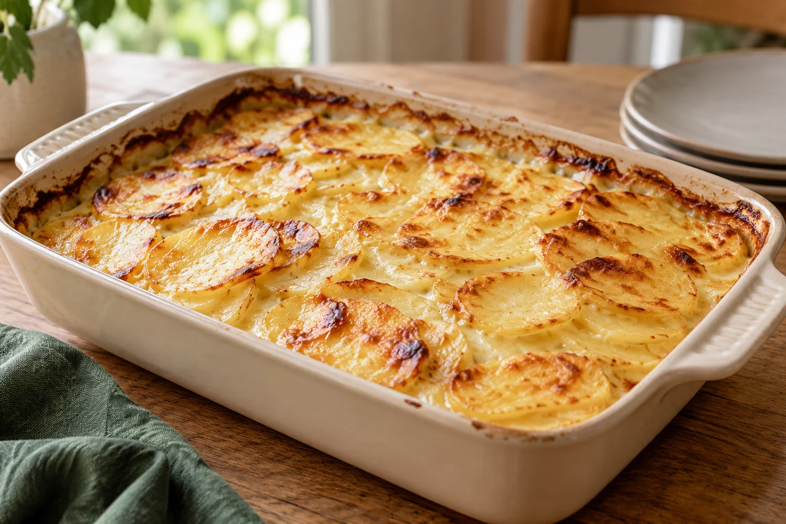 Gratin dauphinois à cinq ingrédients : plat terminé