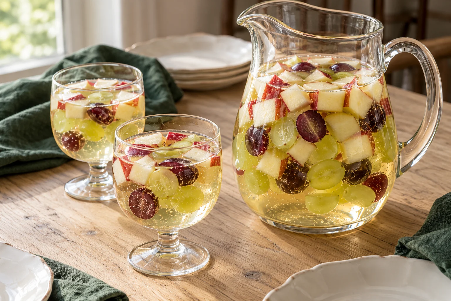Apéritif pomme, raisin et vin blanc : plat terminé
