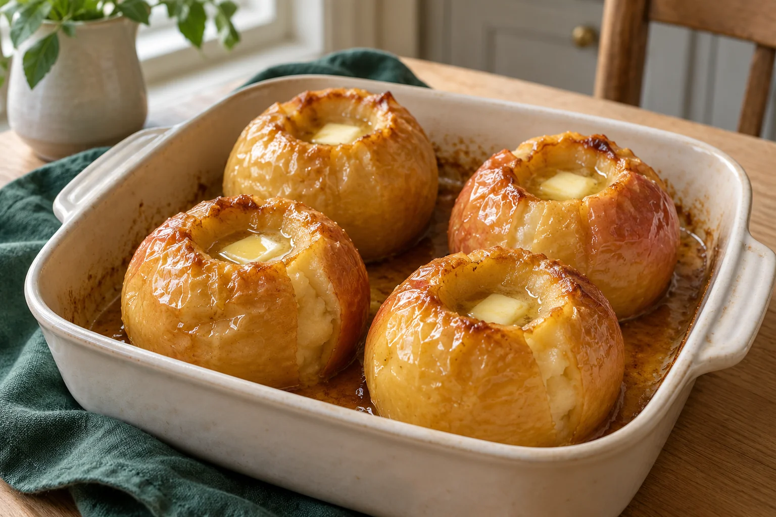 Pommes rôties au beurre et au miel : plat terminé