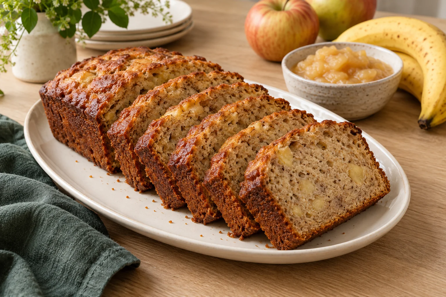 Banana bread à la compote : plat terminé