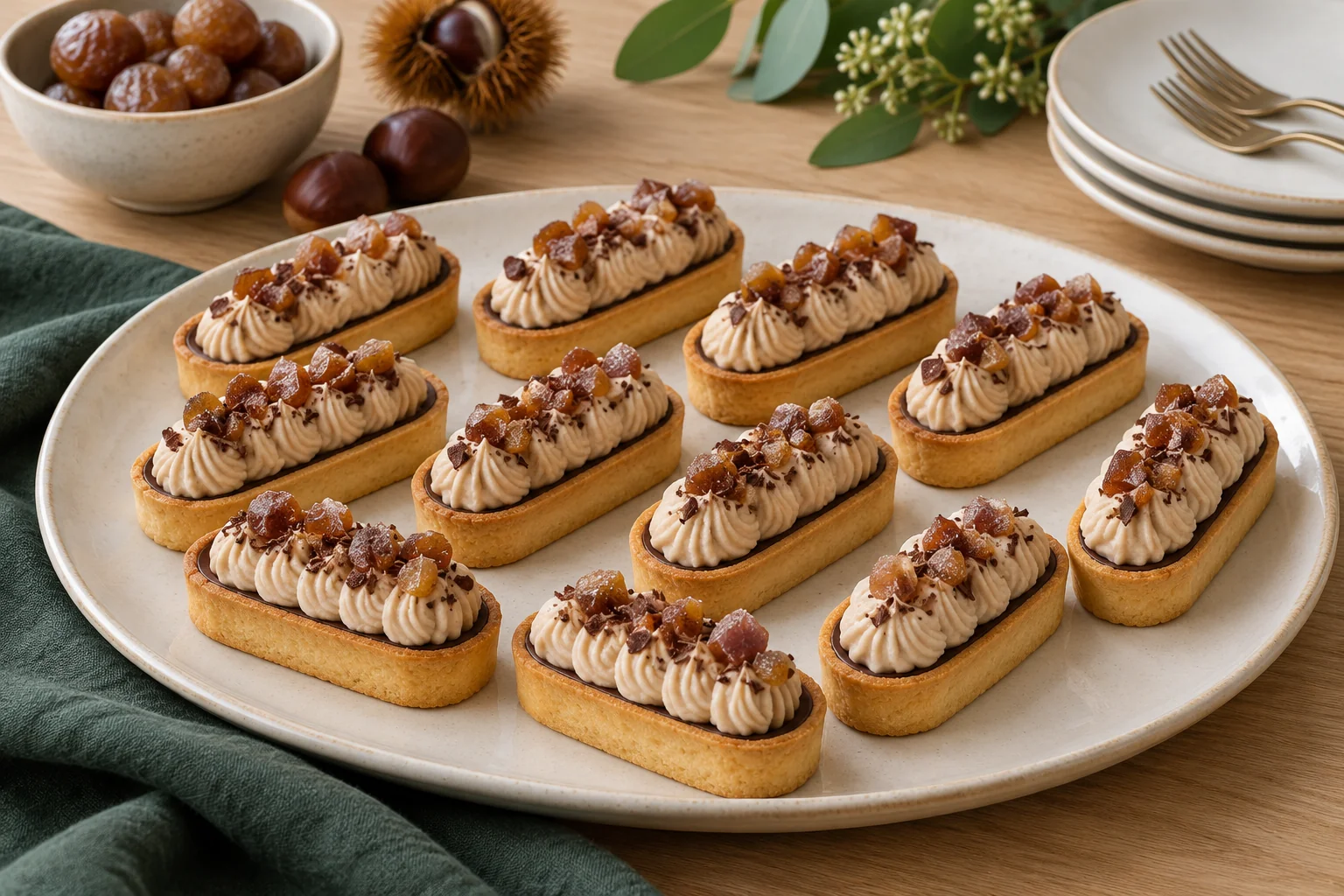 Barquettes aux marrons : plat terminé