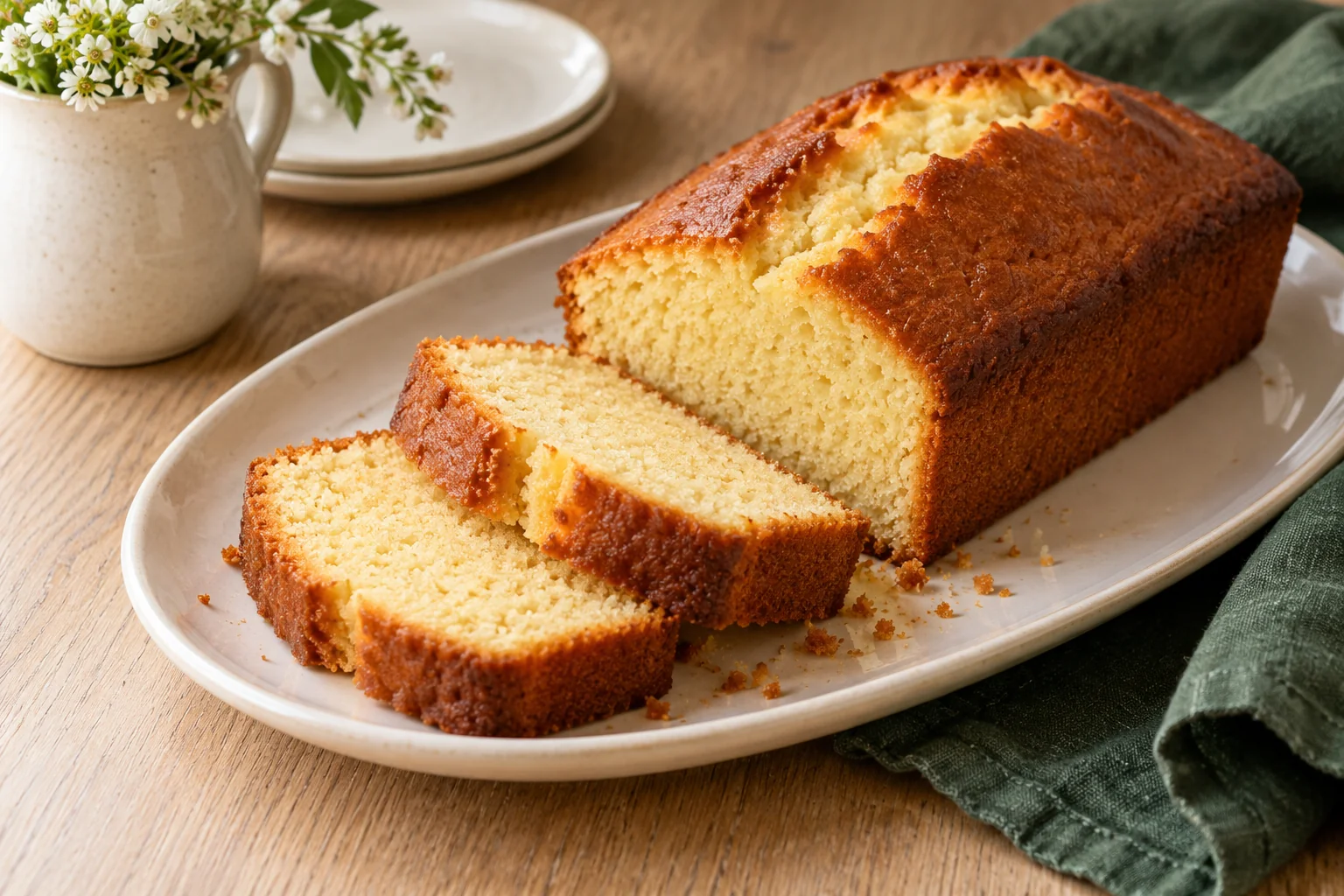 Base de cake sucré : plat terminé