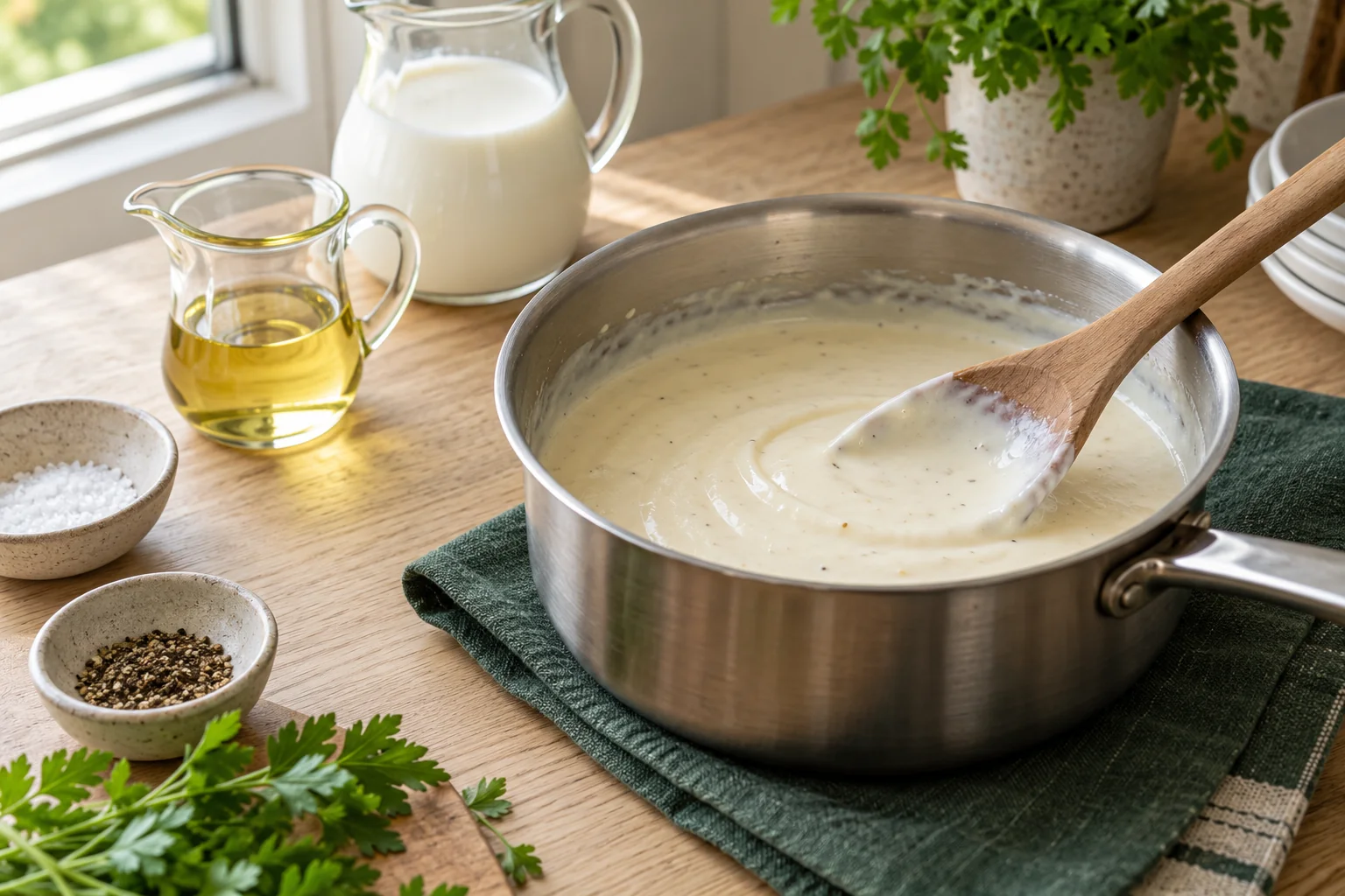 Béchamel express sans beurre : plat terminé