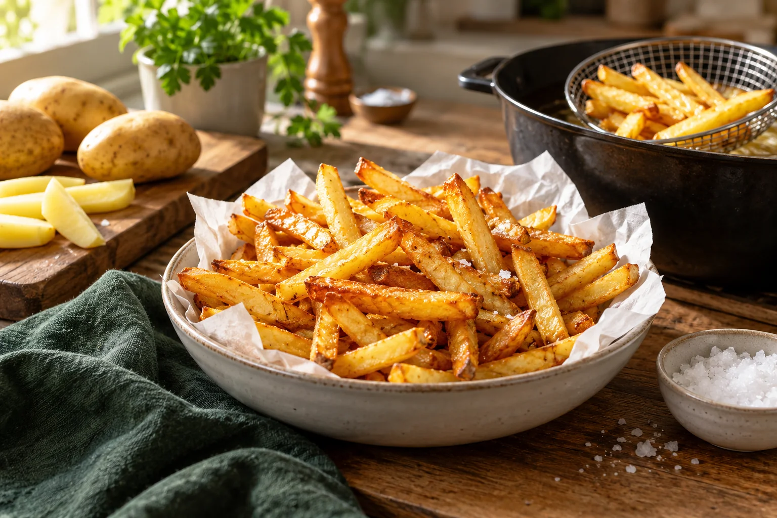 Illustration du sujet : frites maison croustillantes