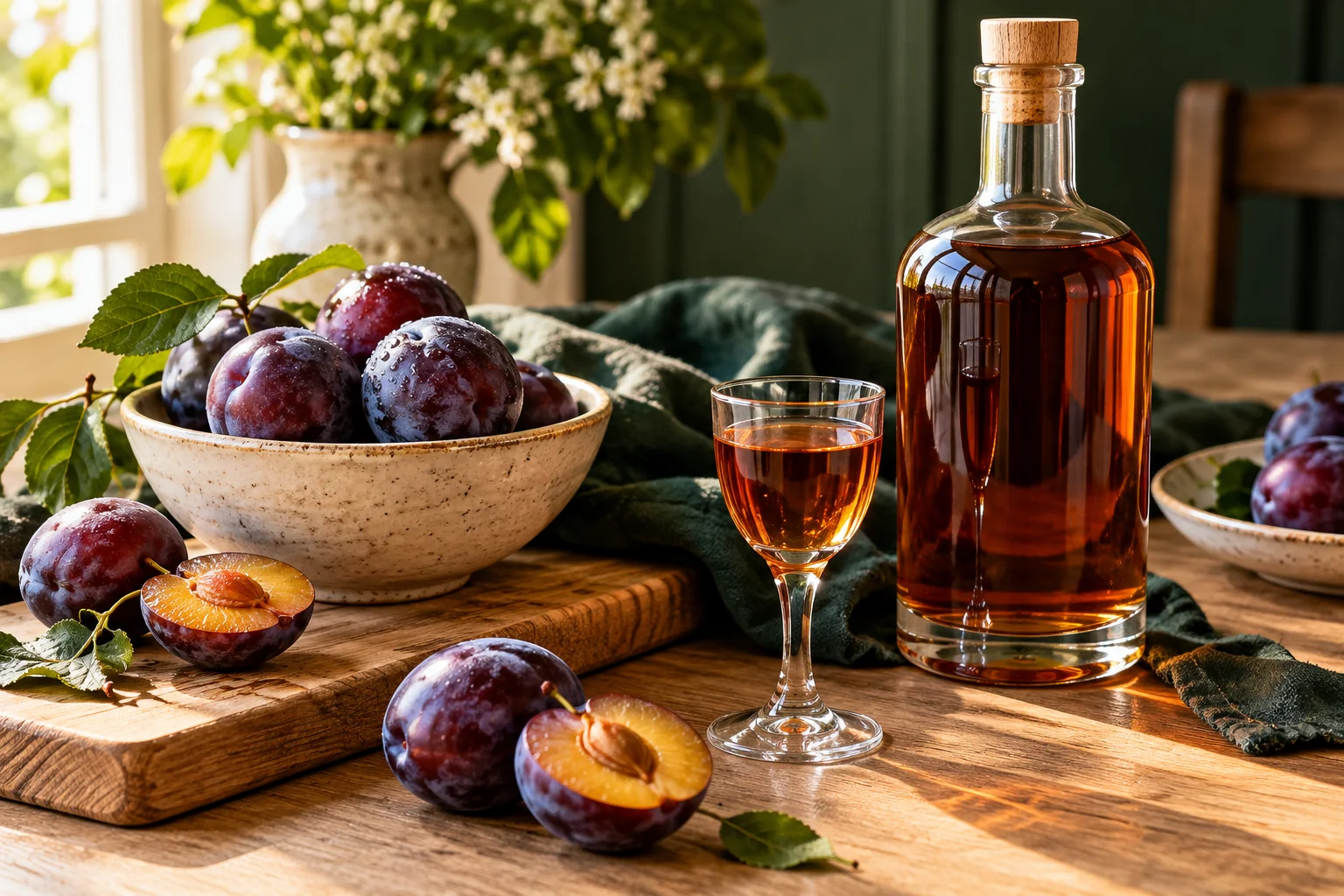 Liqueur de prunes : présentation du plat