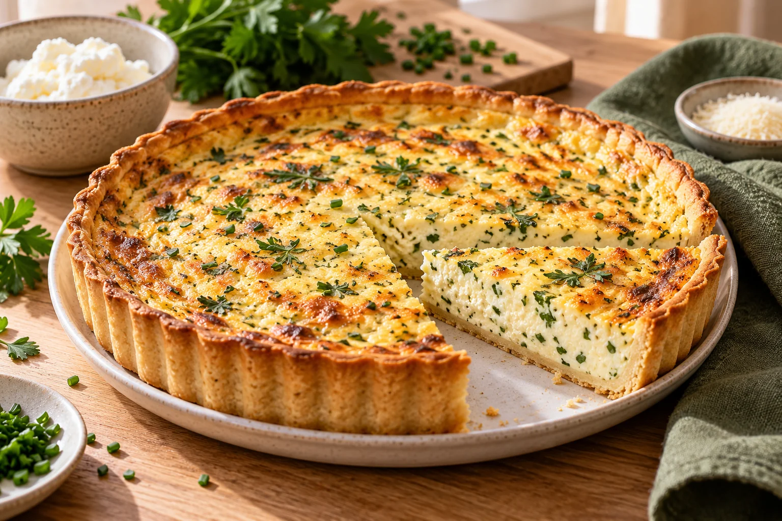 Tarte à la ricotta : présentation du plat