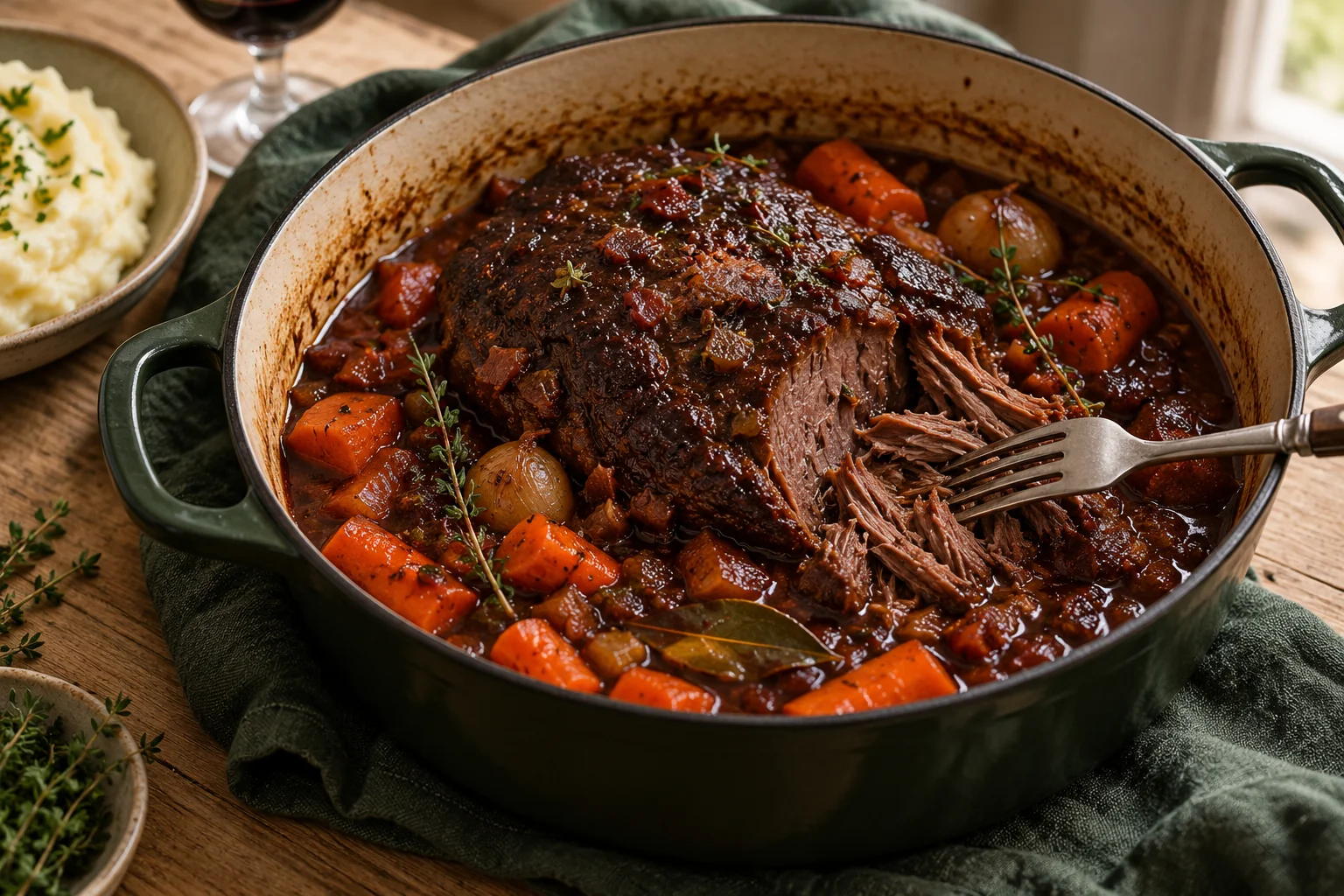 Cuissot de chevreuil braisé : présentation du plat
