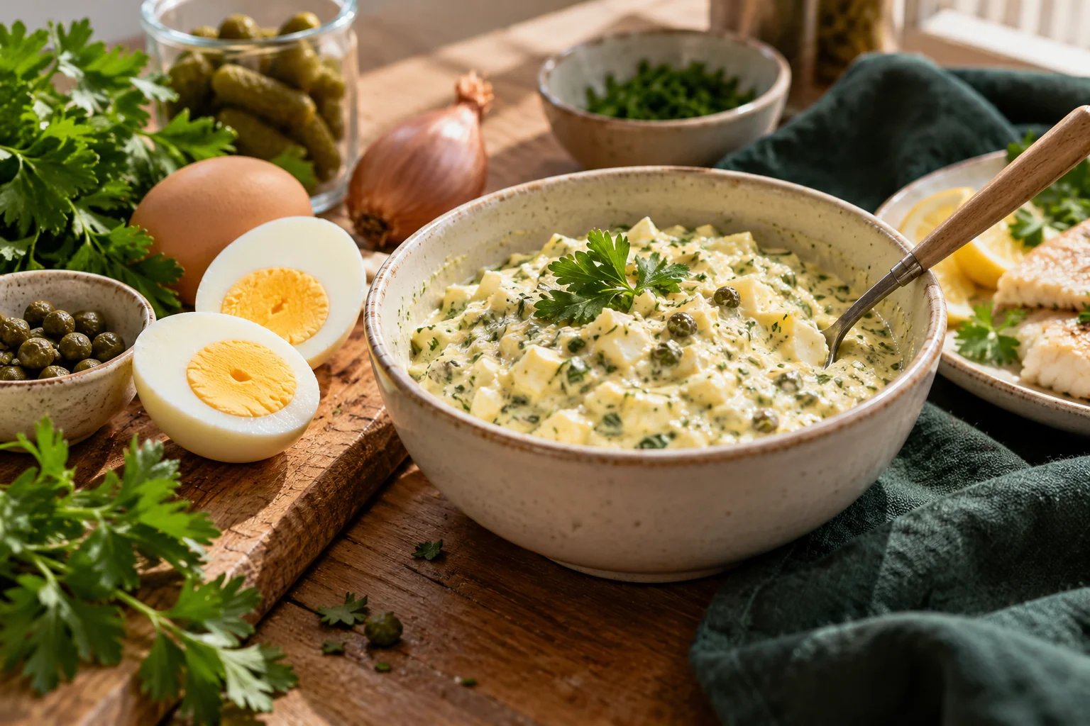 Sauce gribiche : présentation du plat