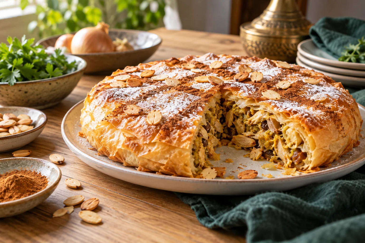 Pastilla au poulet : présentation du plat