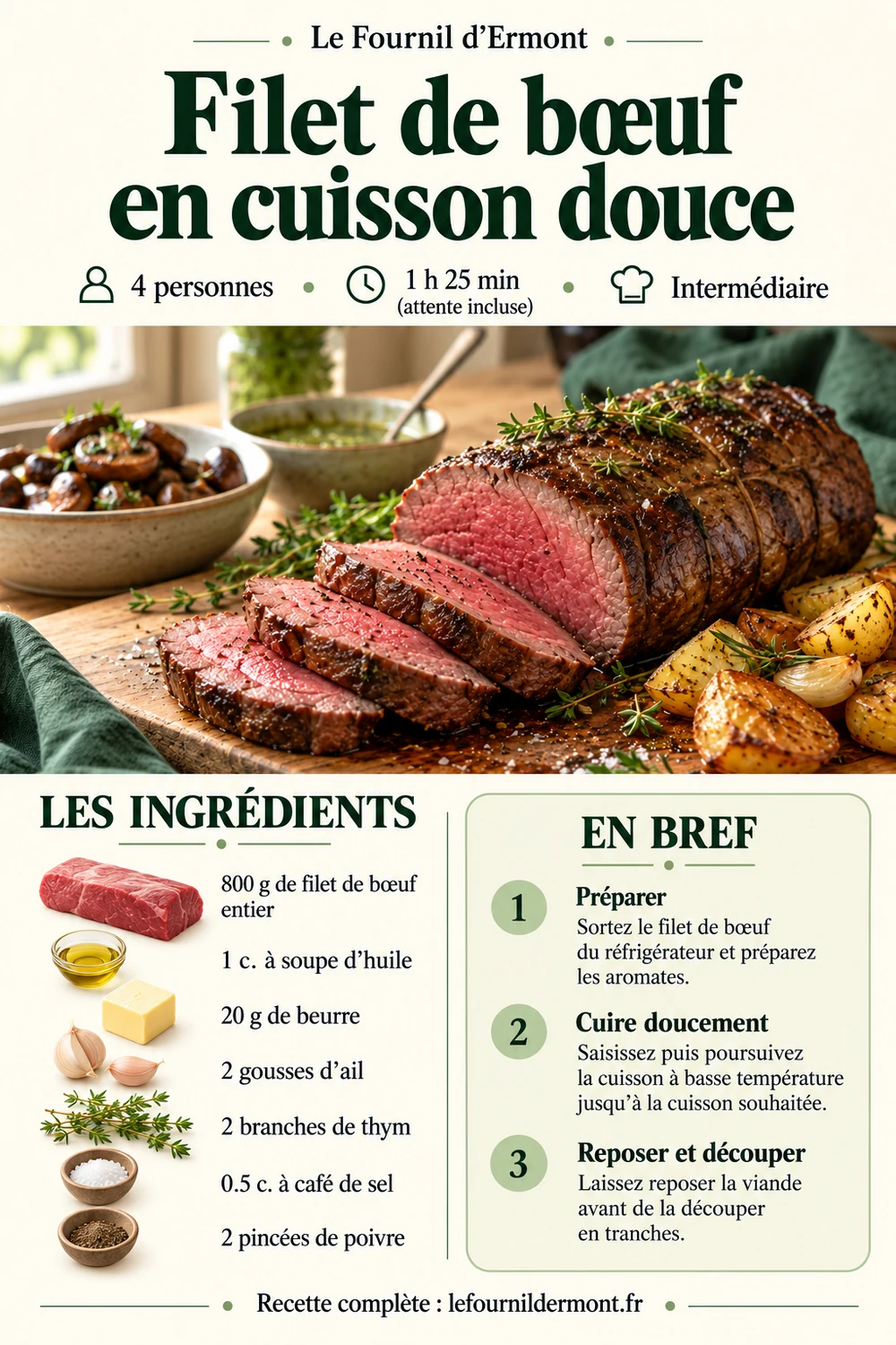 Fiche recette : Filet de bœuf en cuisson douce
