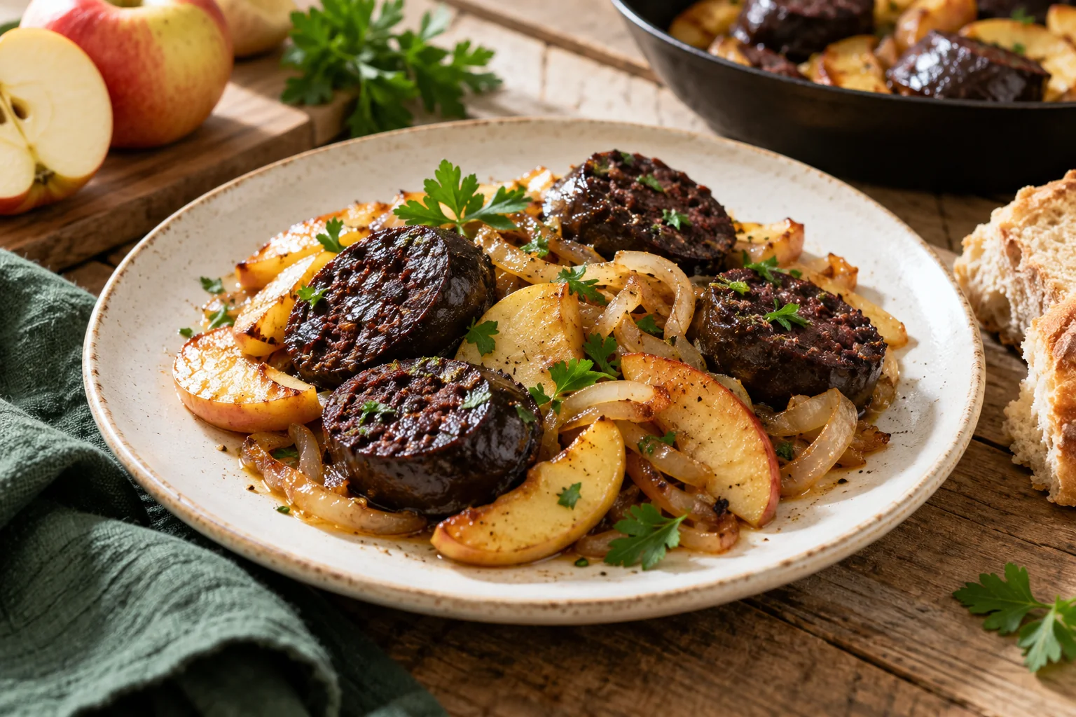 Boudin noir aux pommes : présentation du plat
