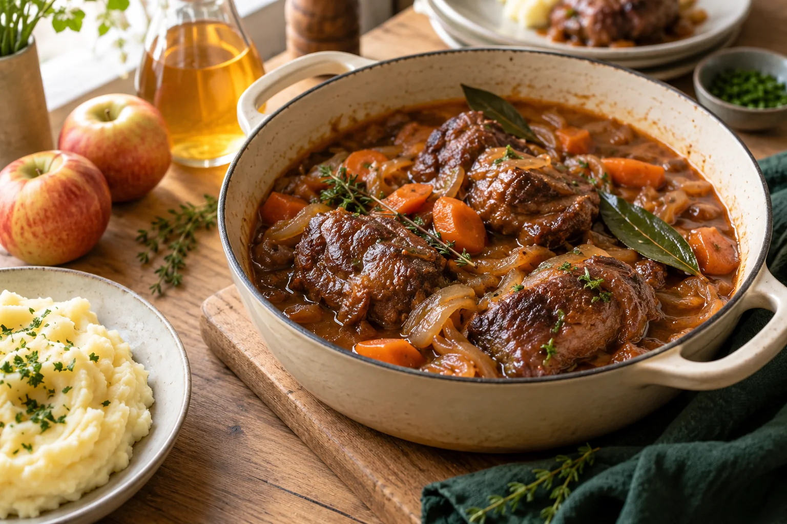 Joues de porc au cidre : présentation du plat