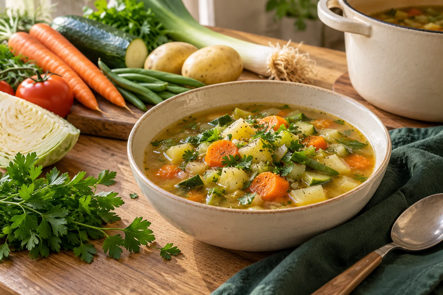 Soupe aux sept légumes : présentation du plat