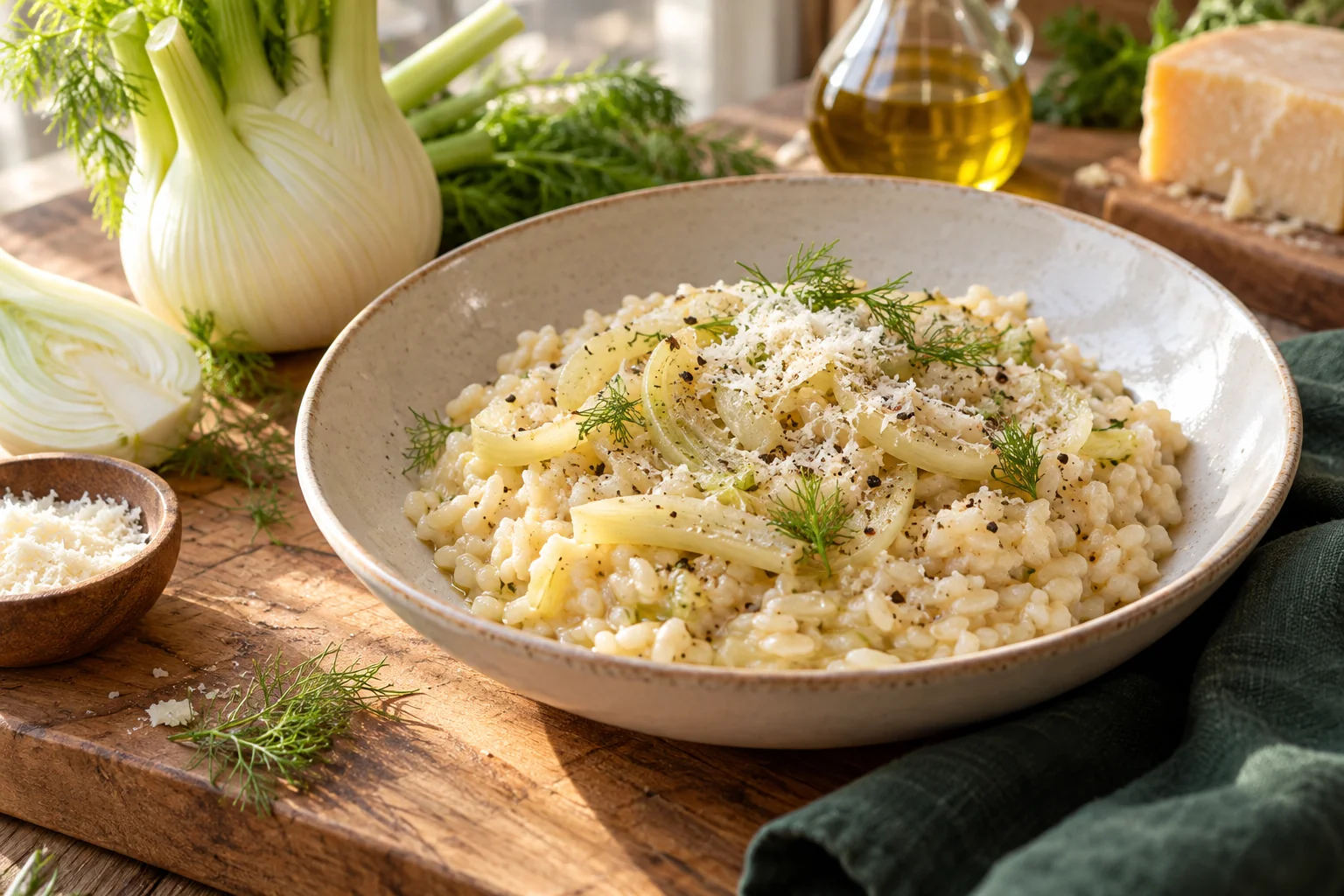 Risotto au fenouil : présentation du plat