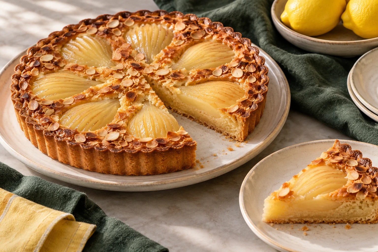 Tarte amandine aux poires : plat terminé