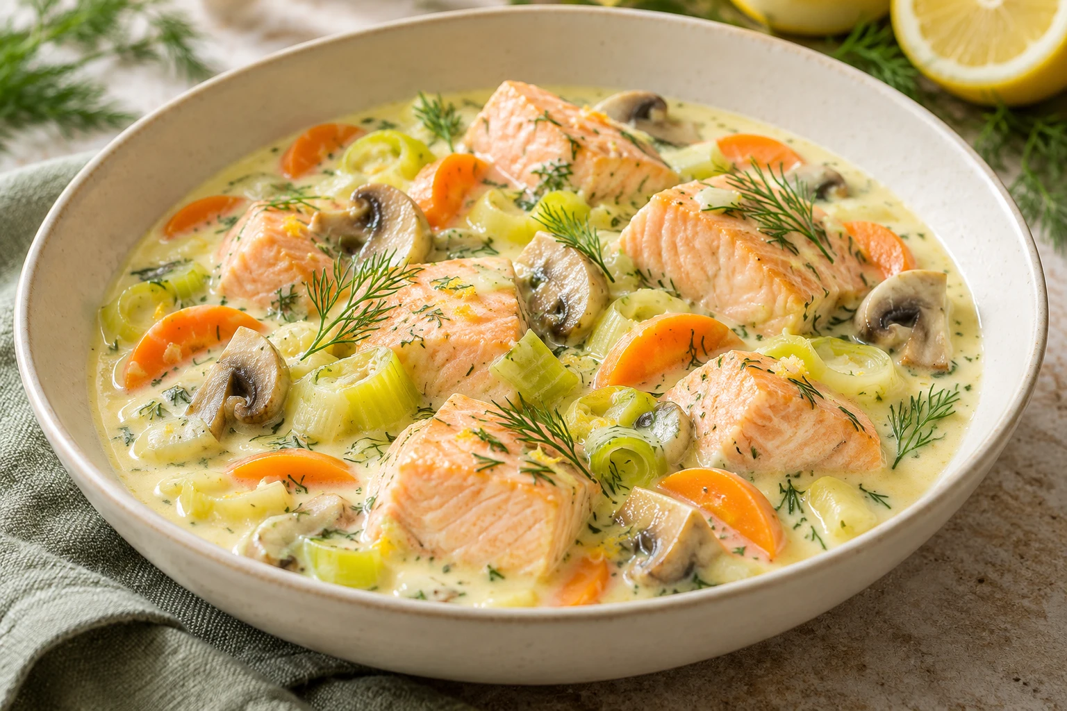 Blanquette de saumon : plat terminé
