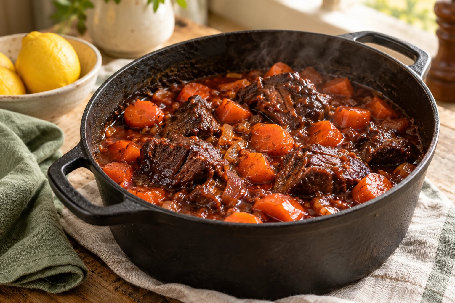 Bœuf mode aux carottes : plat terminé