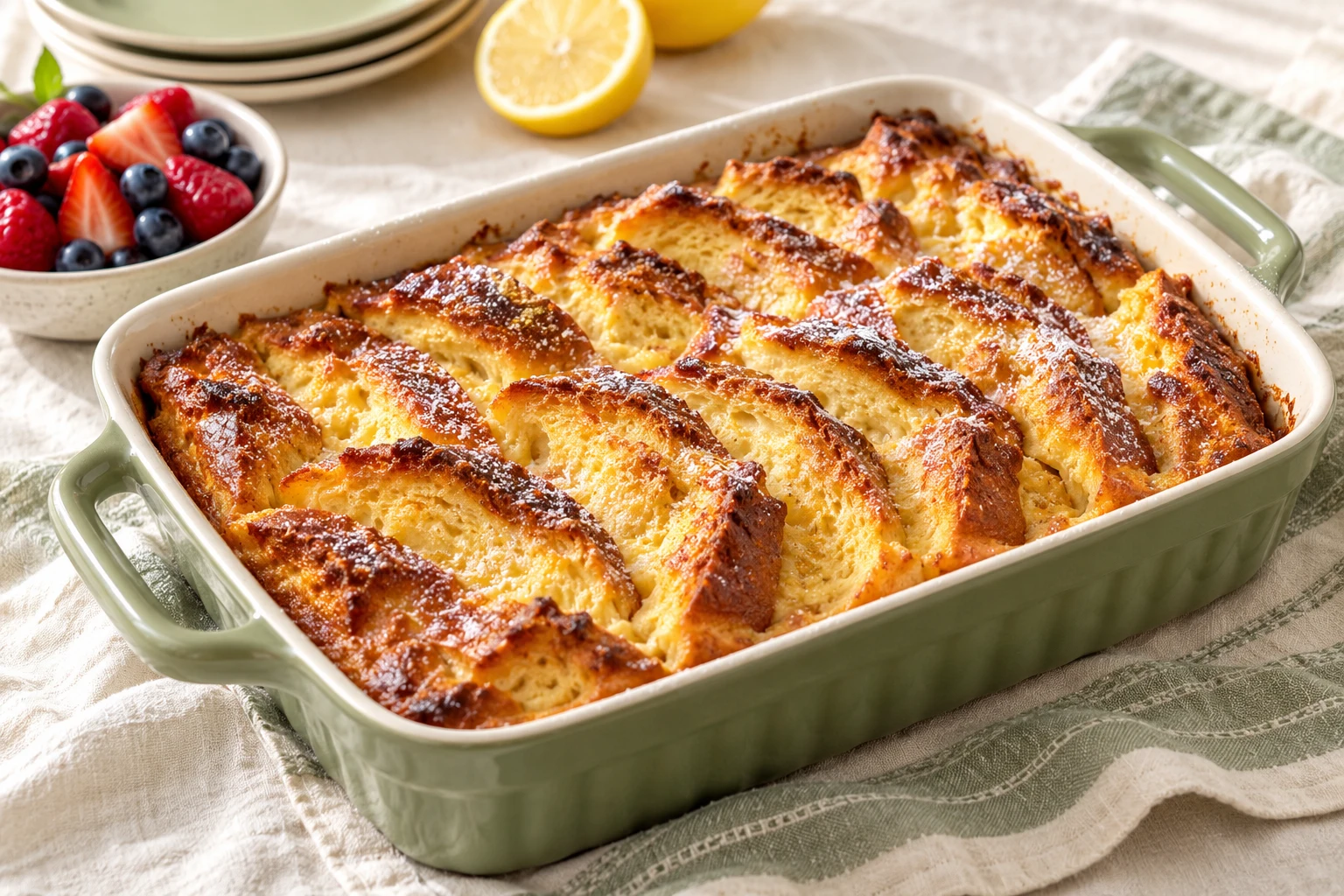 Brioche perdue au four : plat terminé