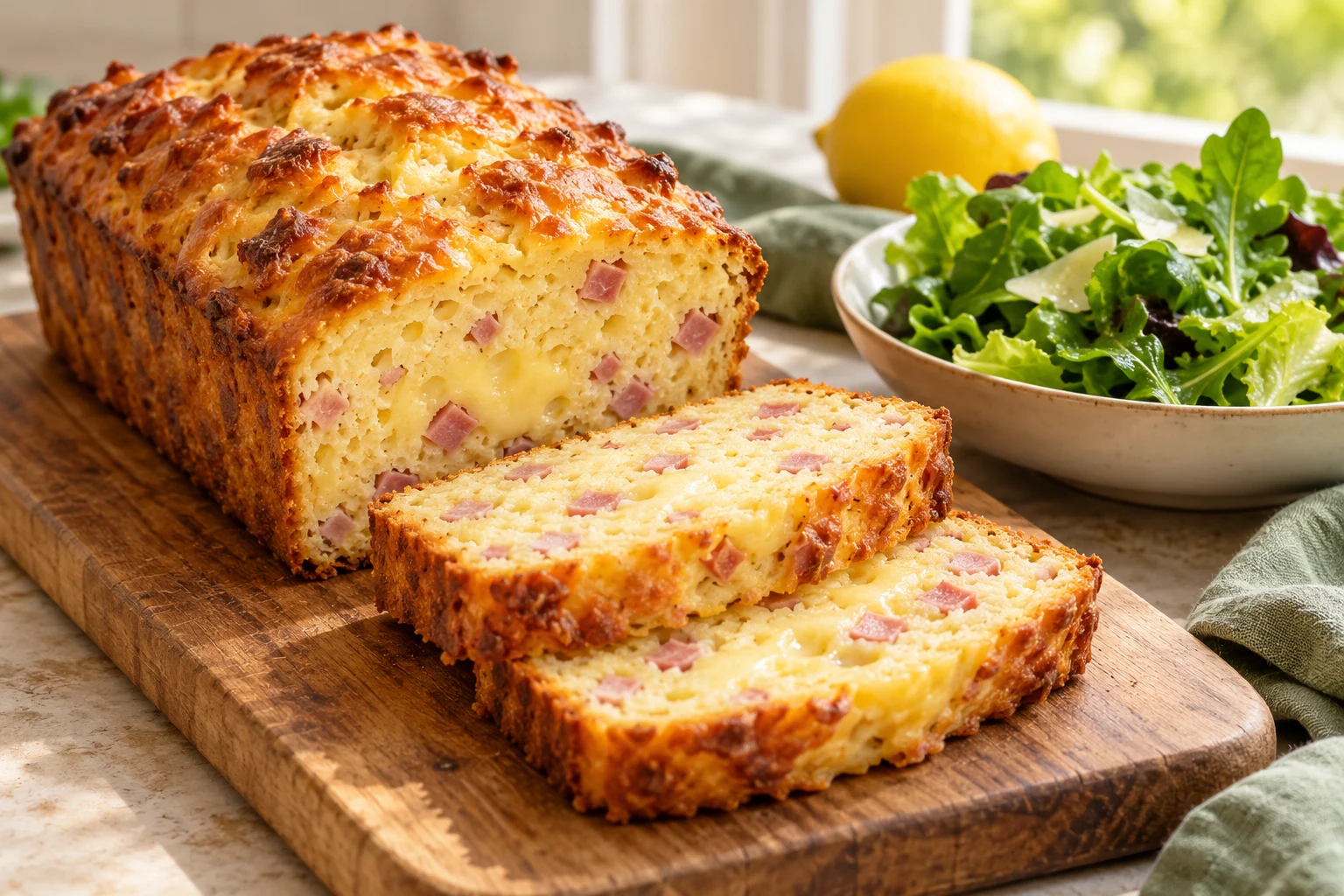 Cake jambon-fromage moelleux : plat terminé