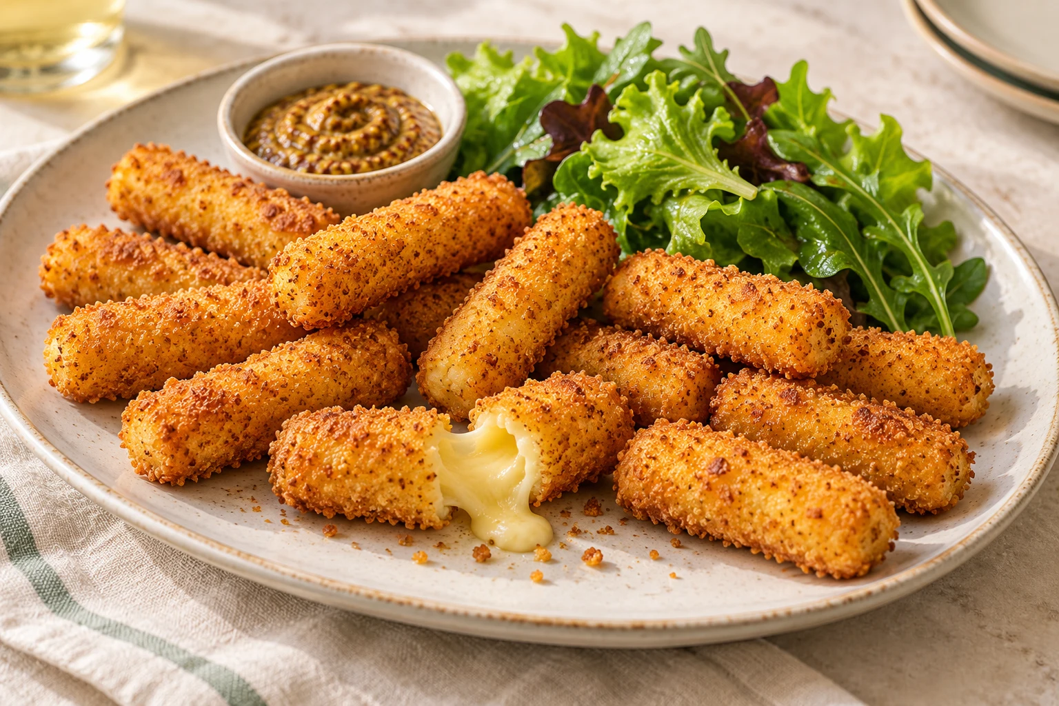 Sticks de Cantal panés : plat terminé