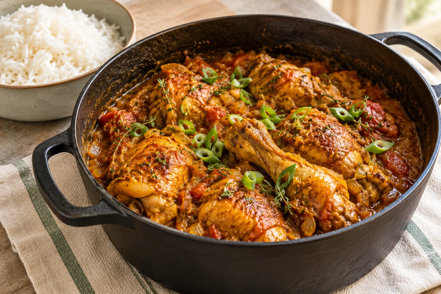 Cari de poulet réunionnais : plat terminé