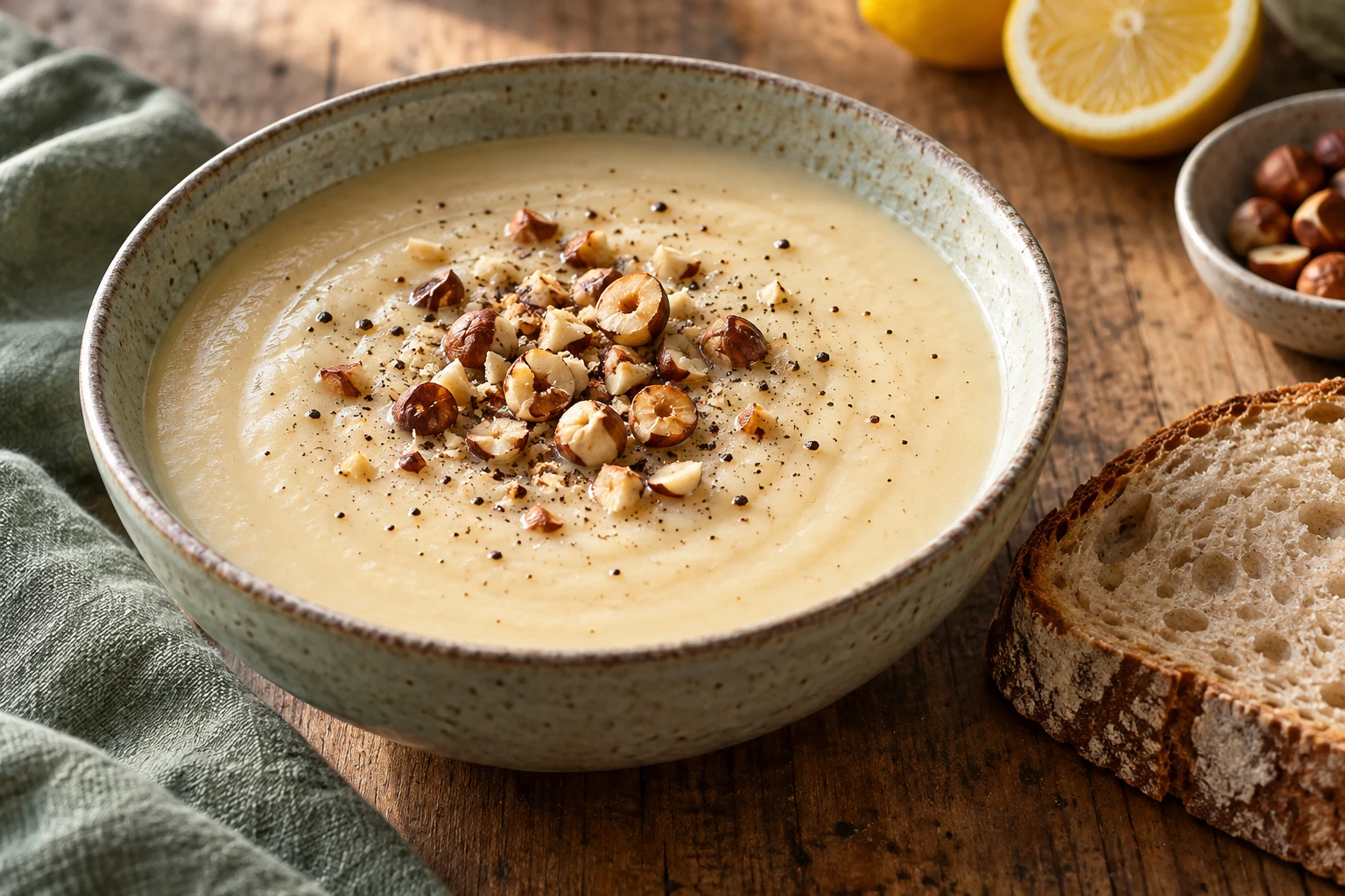 Velouté de panais à la noisette : plat terminé
