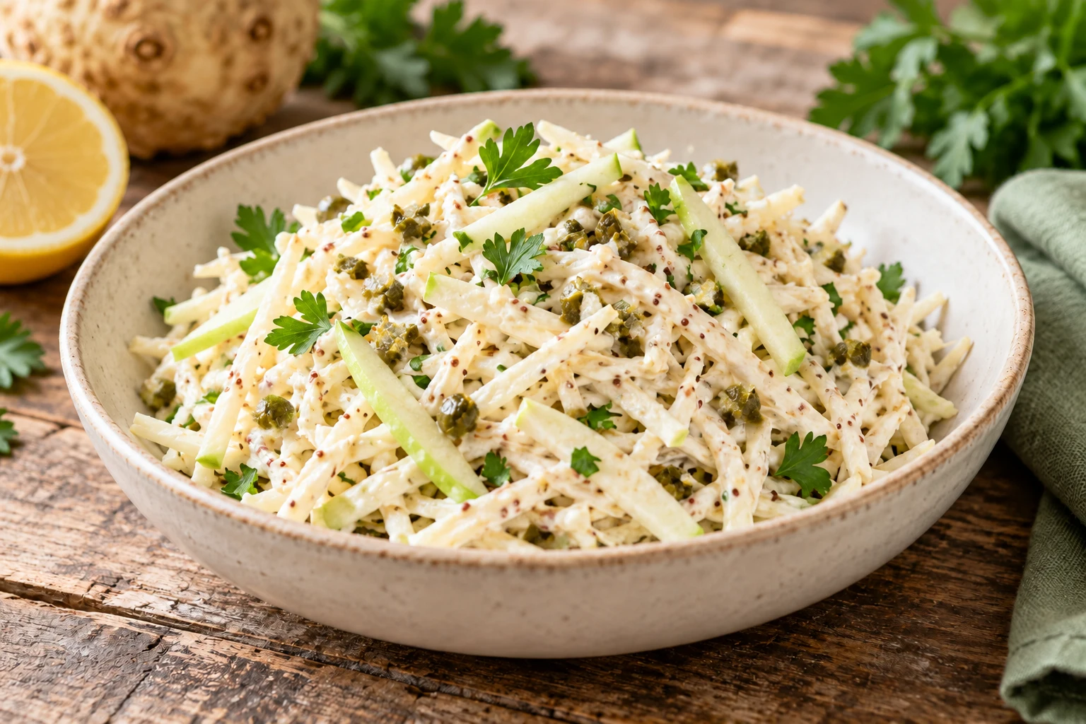 Céleri rémoulade léger au yaourt : plat terminé
