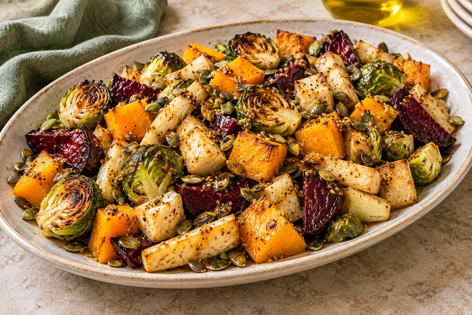 Légumes d’automne rôtis au four : plat terminé