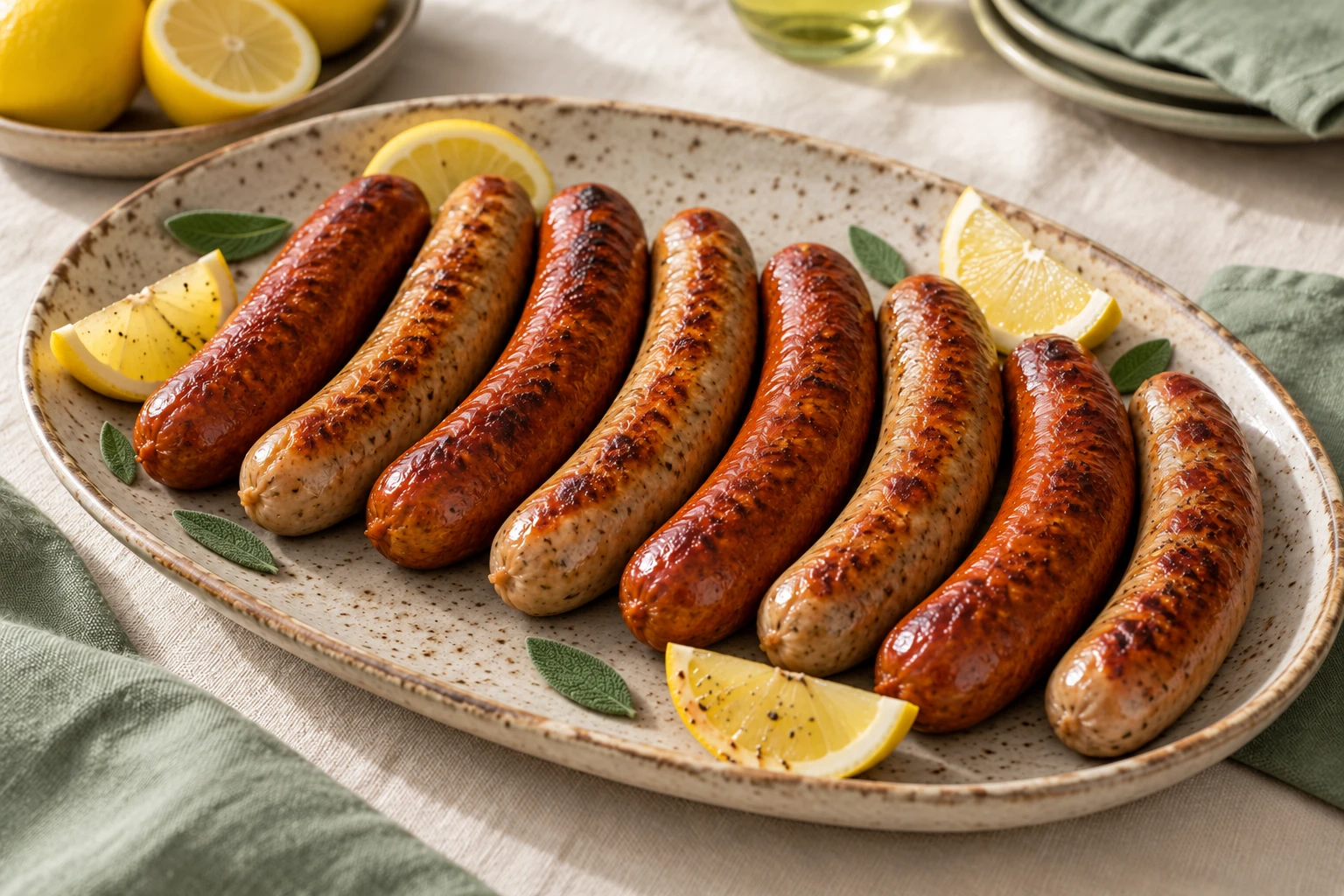 Cuisson douce des merguez et chipolatas : plat terminé