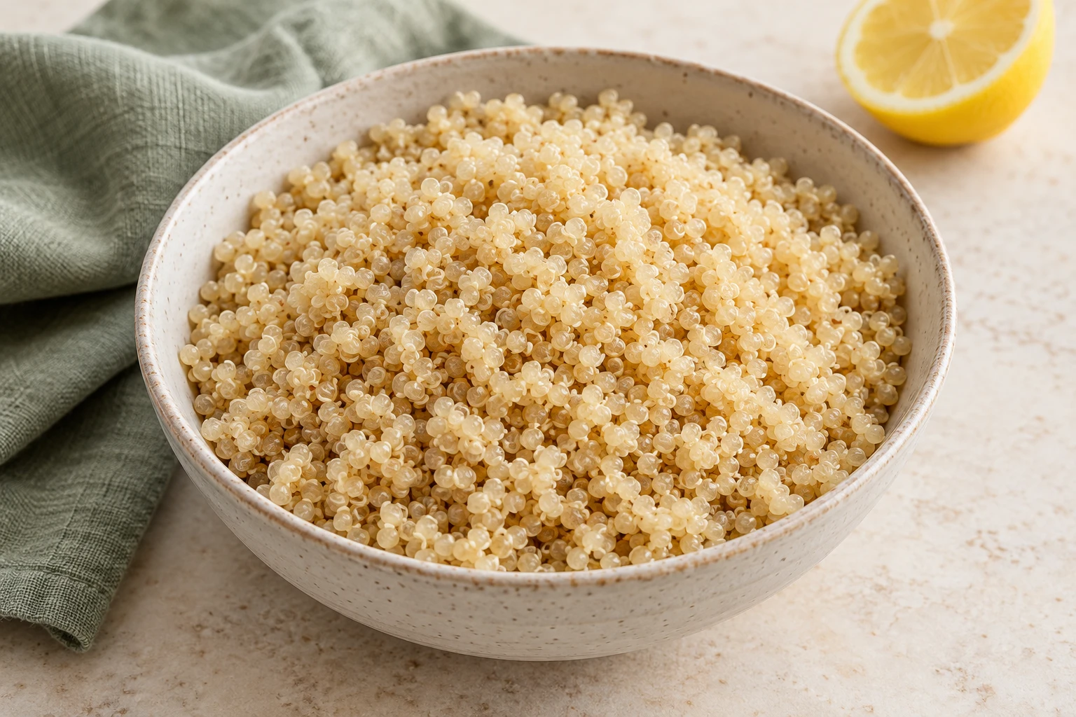 Quinoa aux grains bien détachés : plat terminé