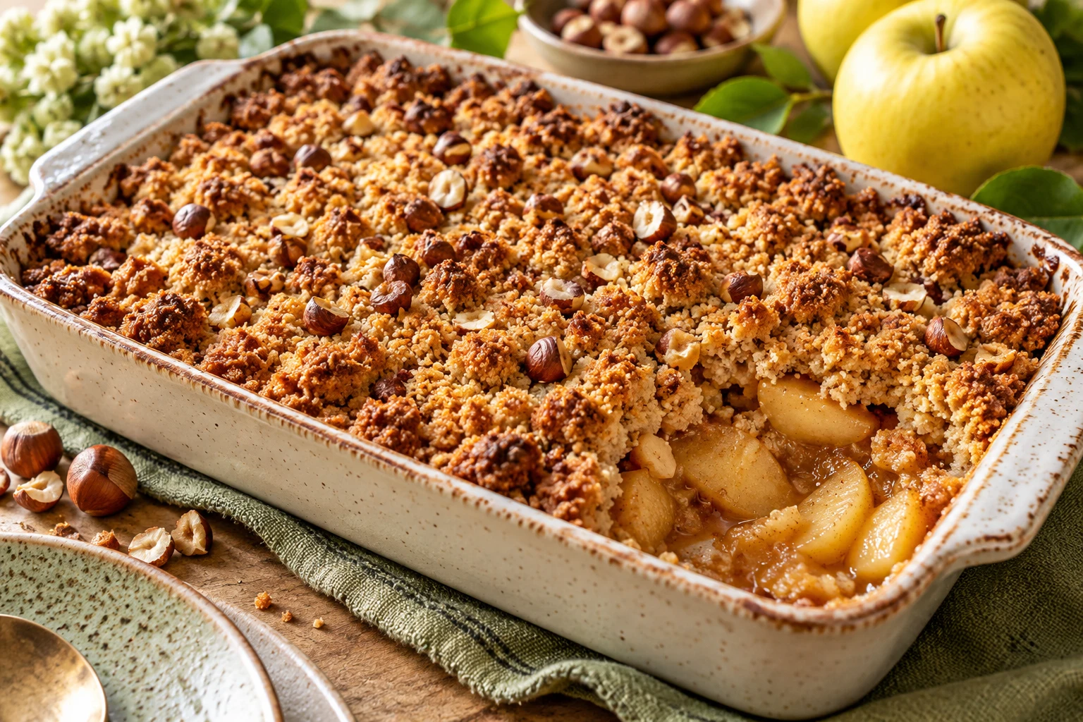 Crumble pommes-spéculoos : plat terminé