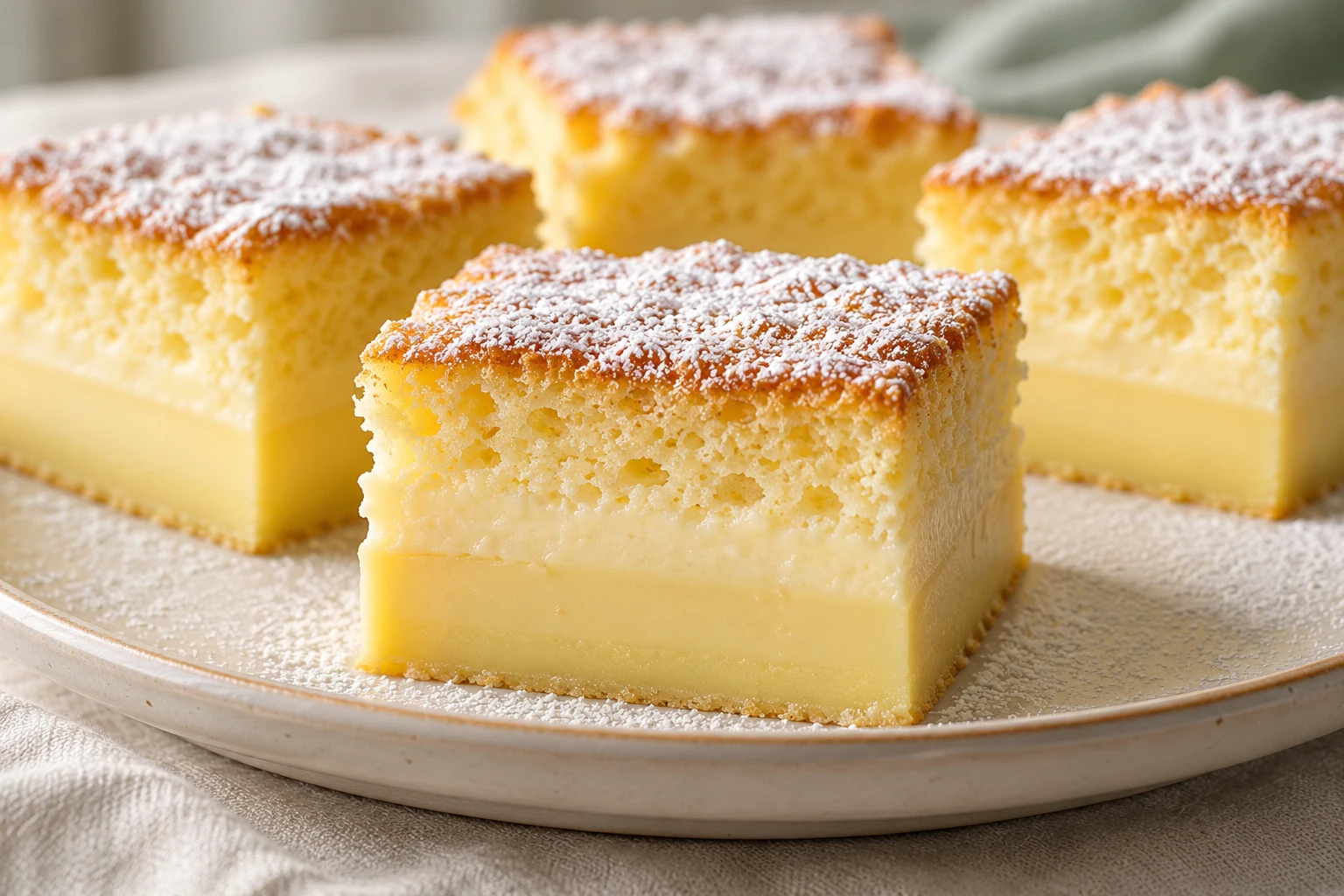 Gâteau magique à la vanille : plat terminé