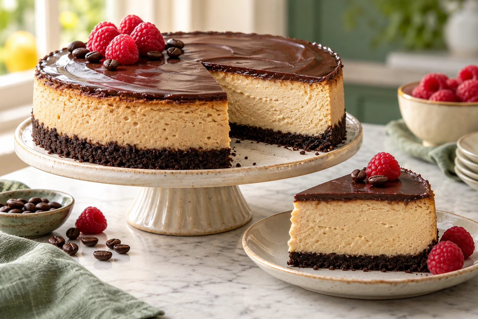 Cheesecake au Baileys et chocolat : plat terminé