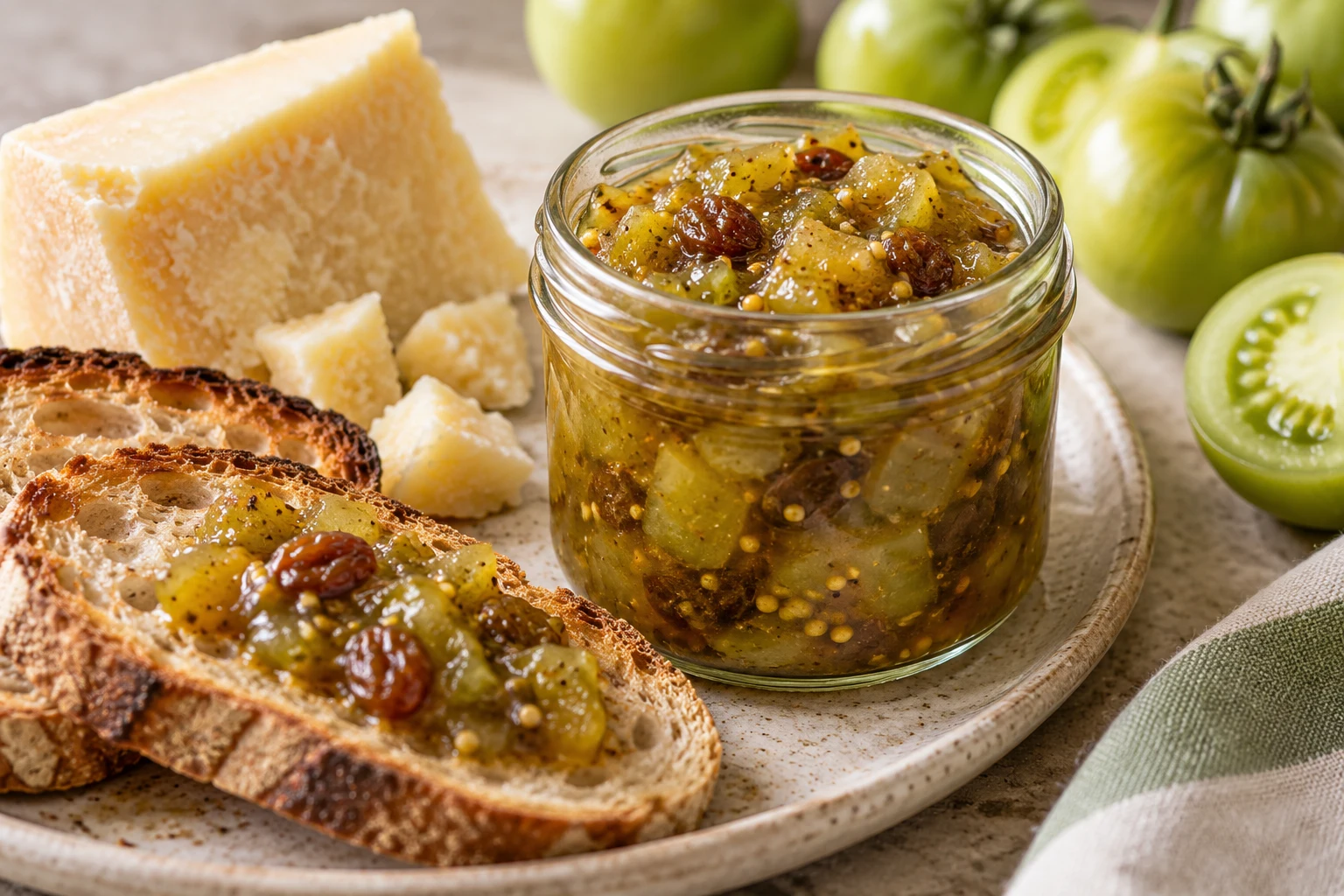 Chutney de tomates vertes : plat terminé