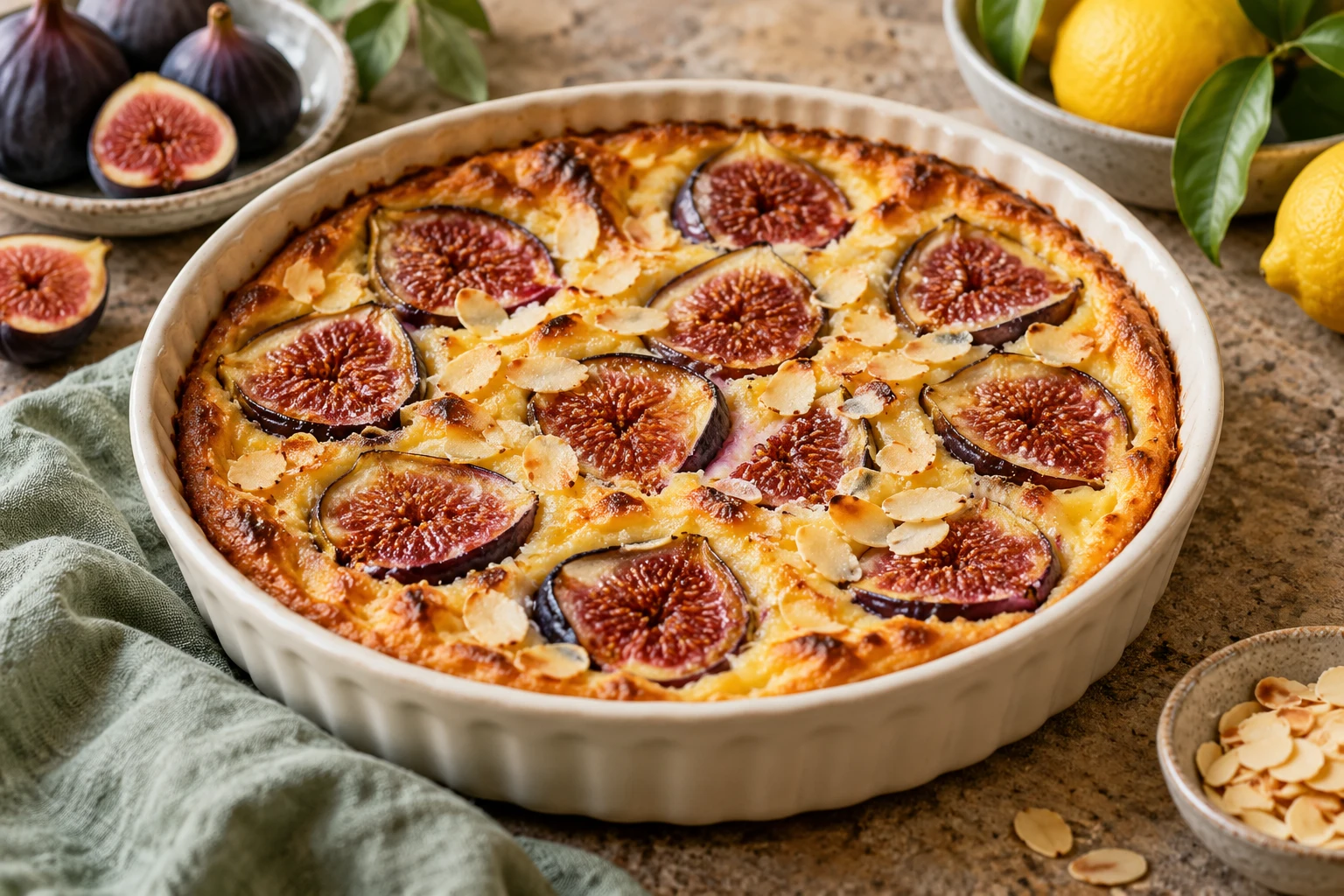 Clafoutis moelleux aux figues : plat terminé