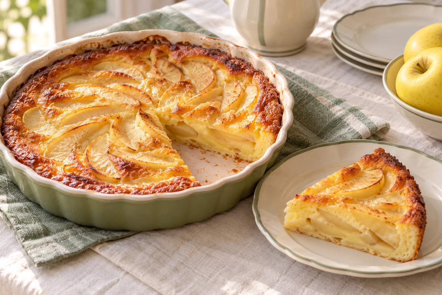 Clafoutis fondant aux pommes : plat terminé