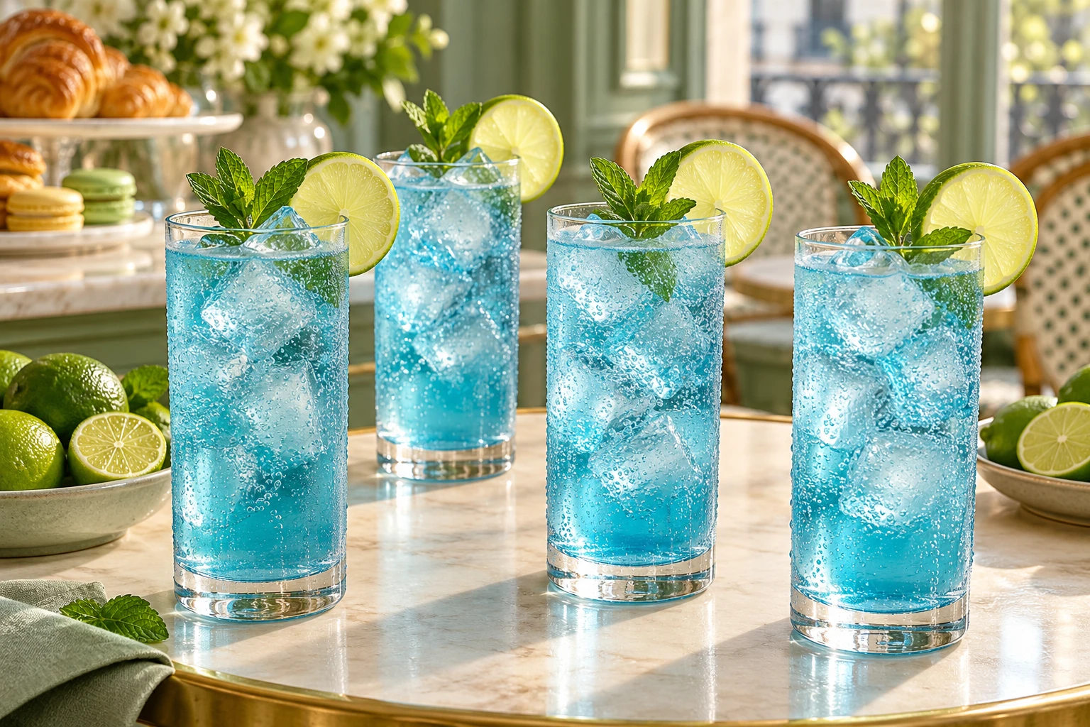 Cocktail Ice Blue au curaçao : plat terminé