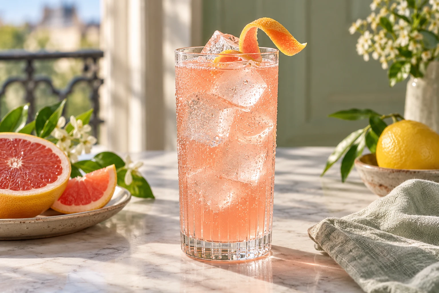 Cocktail agrumes, gin et gingembre : plat terminé
