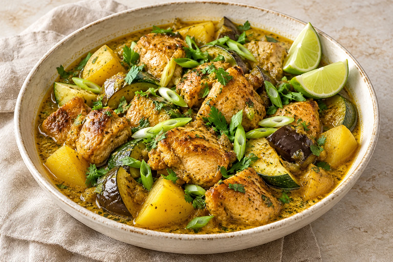 Colombo de poulet antillais : plat terminé