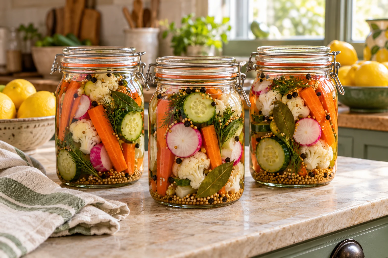 Pickles de légumes maison : plat terminé
