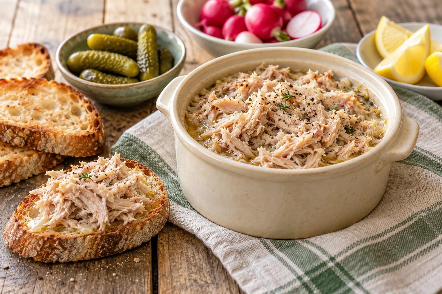Rillettes de poulet maison : plat terminé