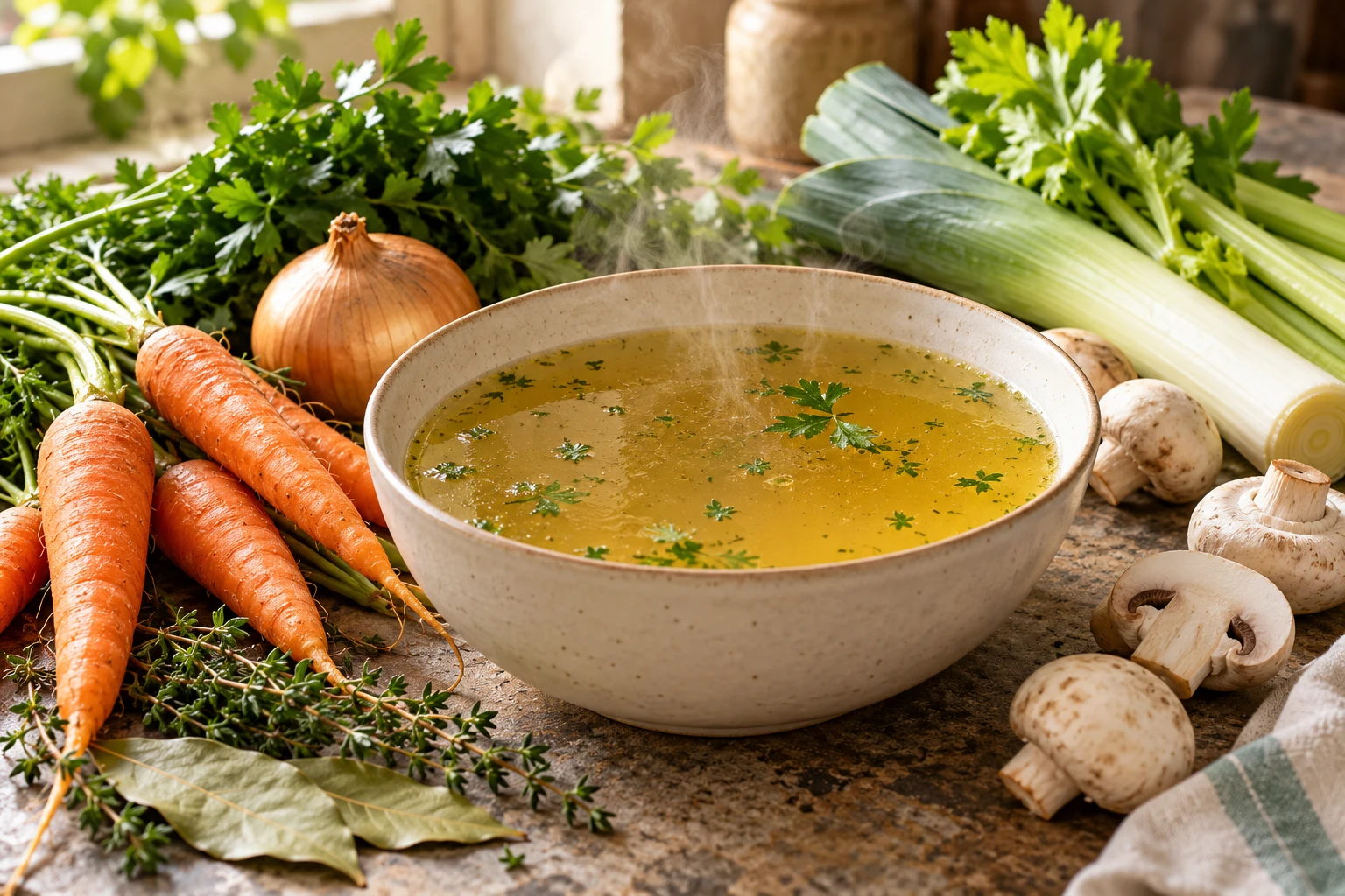 Bouillon de légumes maison : plat terminé