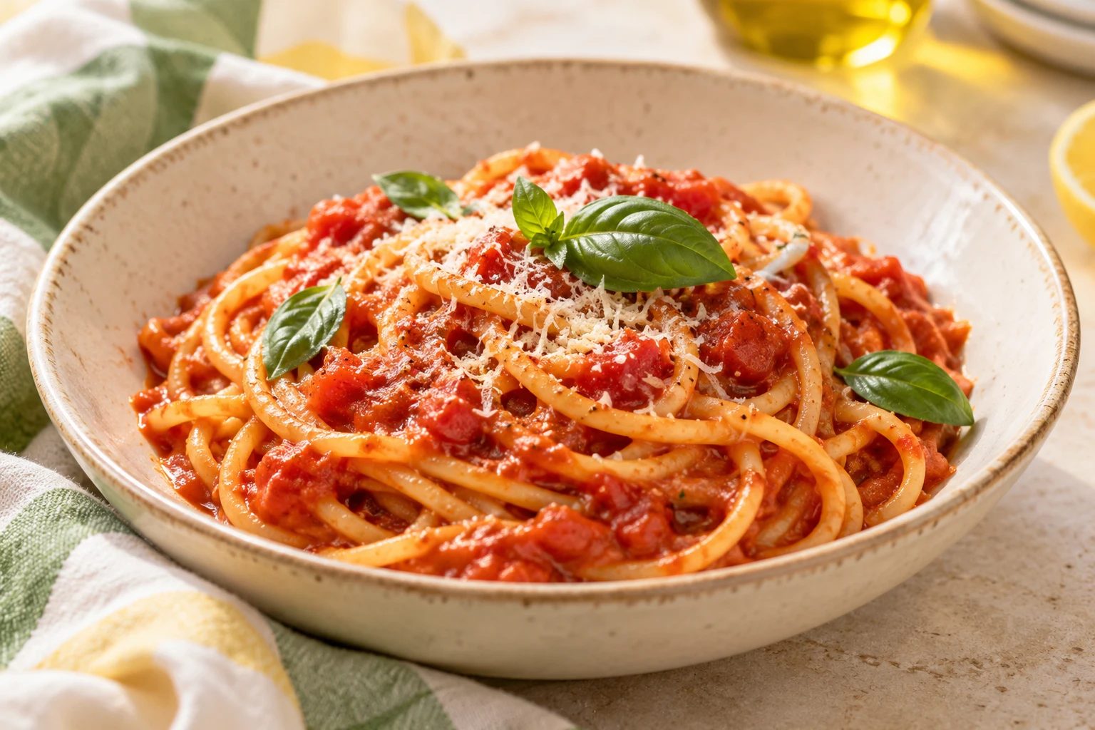 Sauce tomate maison pour pâtes : plat terminé