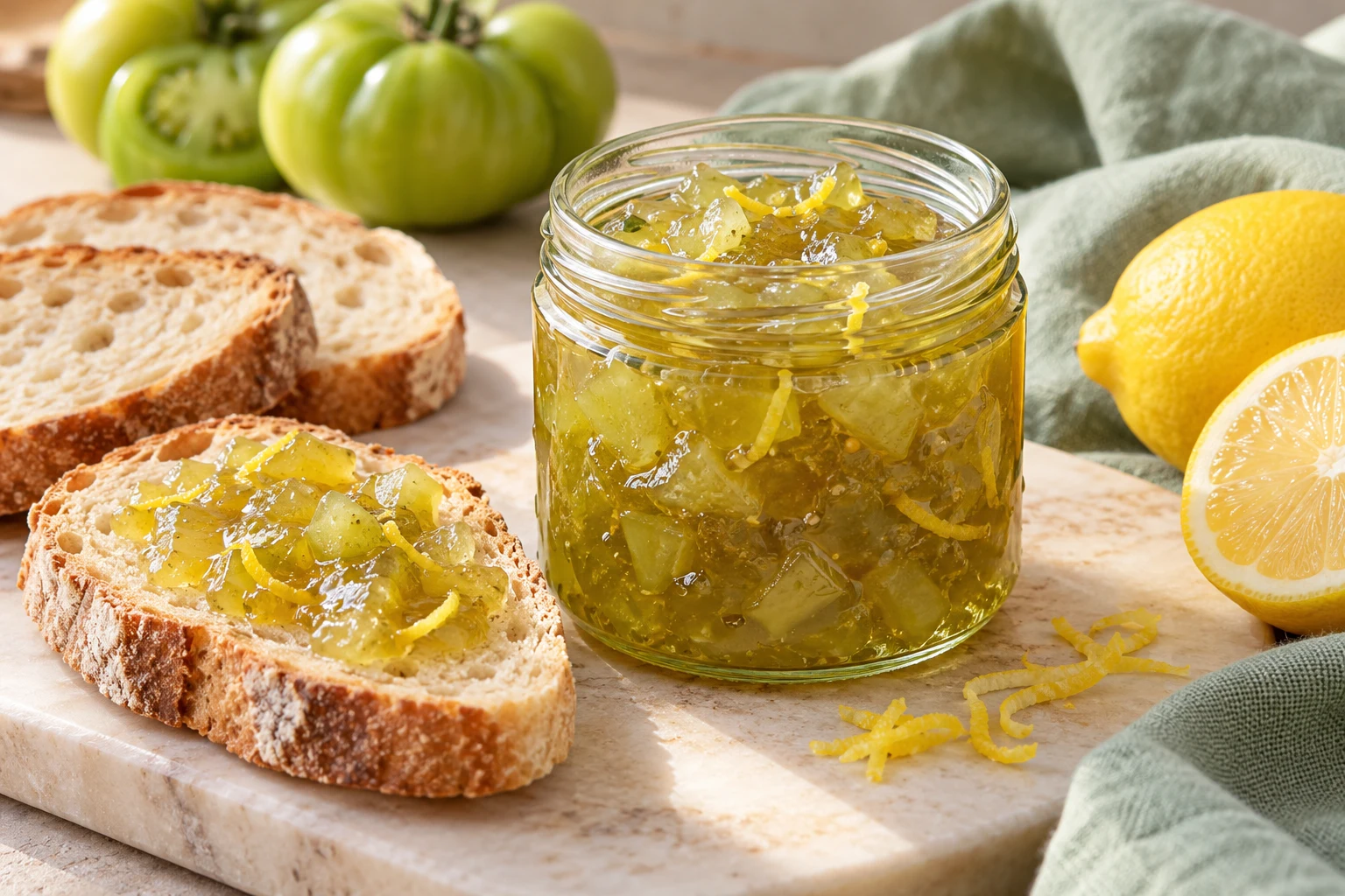 Confiture de tomates vertes au citron : plat terminé