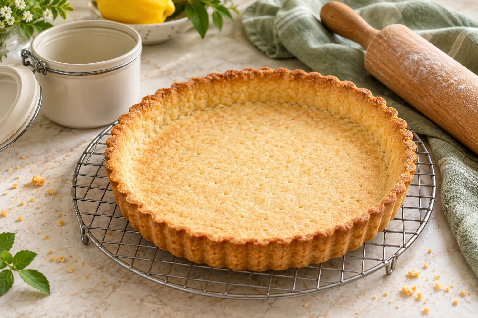 Pâte à tarte sucrée à la boîte : plat terminé