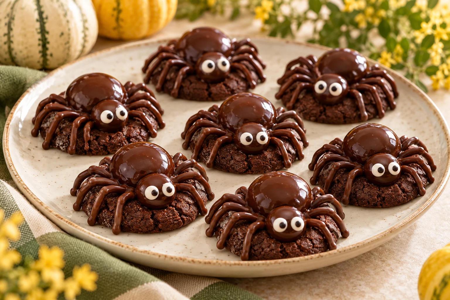 Cookies araignées au chocolat : plat terminé