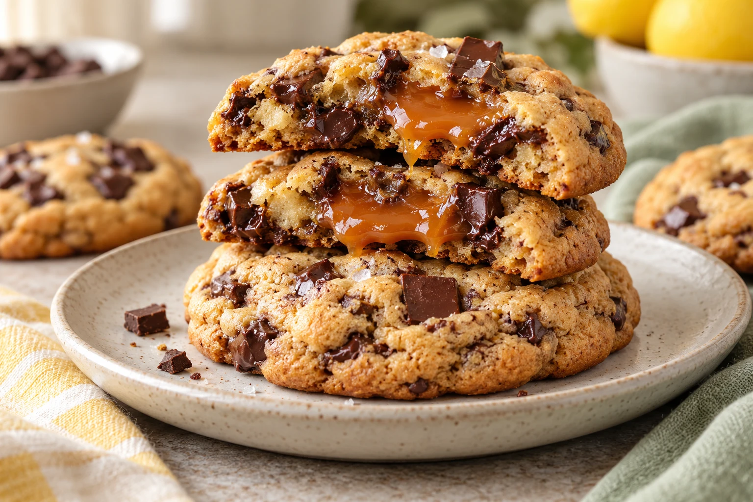 Cookies fourrés au caramel : plat terminé